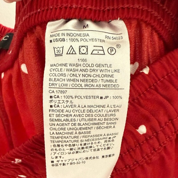 Red Pajama Pants with White Heart Print - Picture 4 of 5